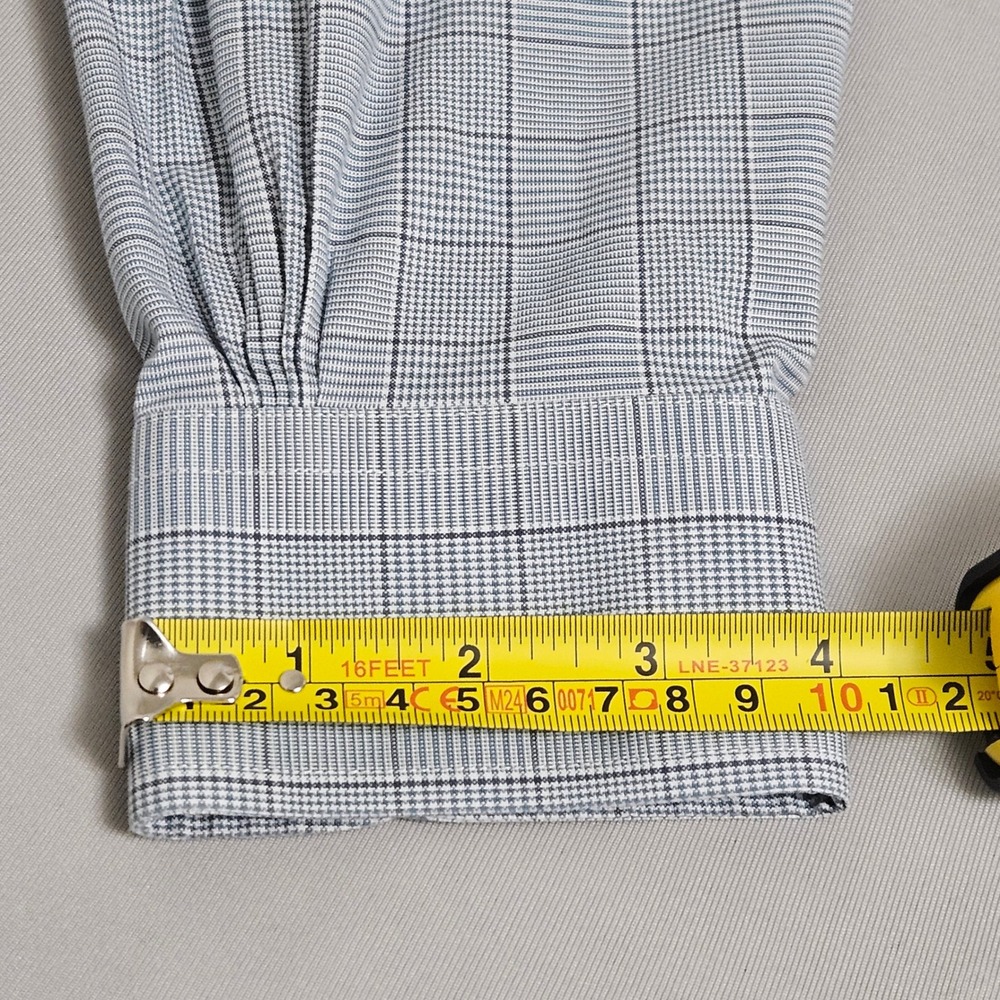Brooks Brothers Milano Fit Plaid Dress Shirt Blue Gray Quiet Luxury Ivy 16 34 - Picture 12 of 12
